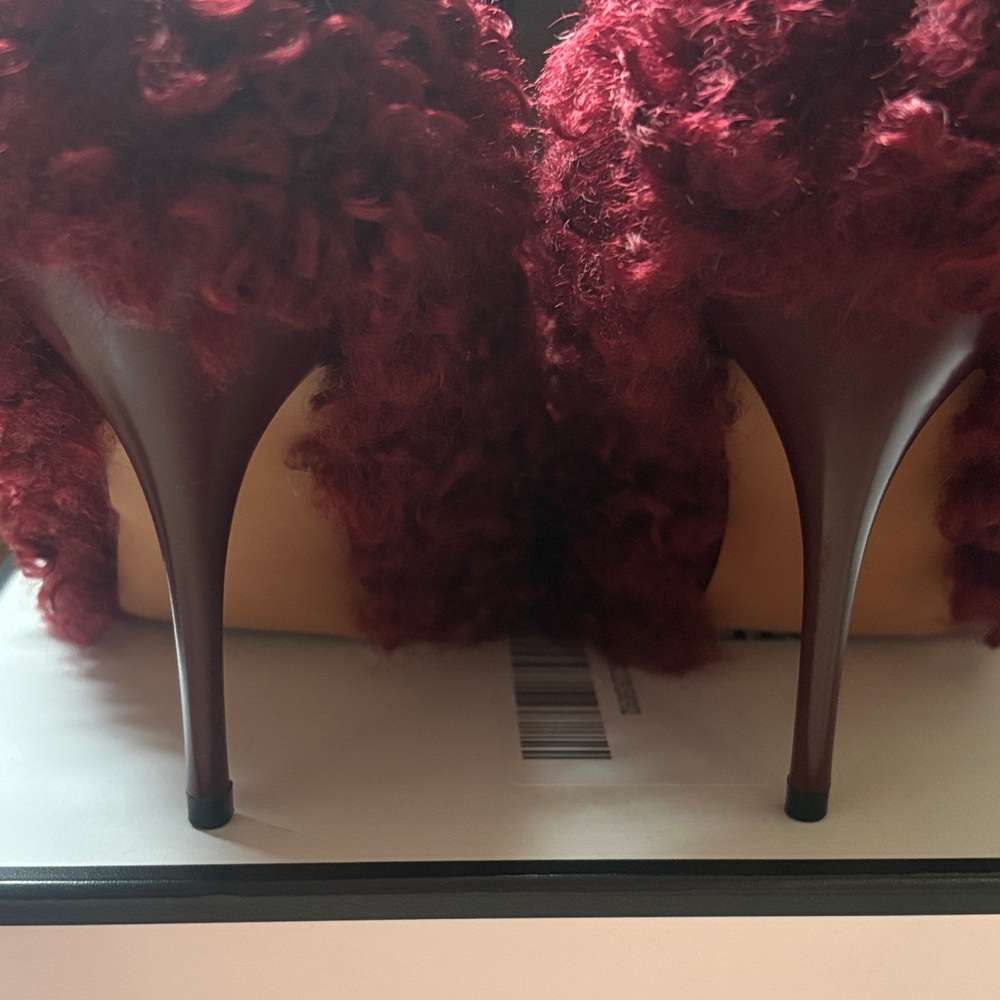 Burgundy Fur Heels - Picture 5 of 5